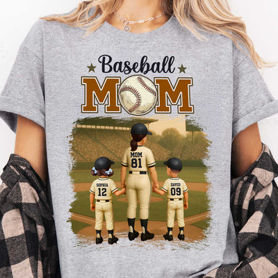 Retro Vintage Baseball Mom Personalized Shirt