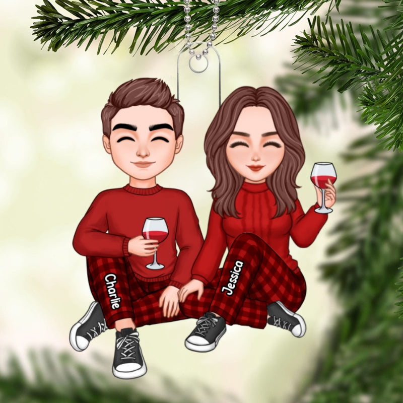 Cute Couple Christmas Gift For Him For Her Personalized Acrylic Ornament