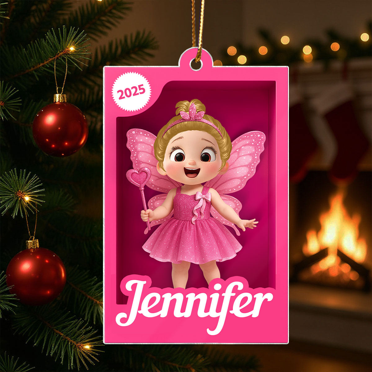 Adorable Fairy Kid Toy Box - Personalized Acrylic Ornament - Perfect Christmas Gift For Kids, Grandkids
