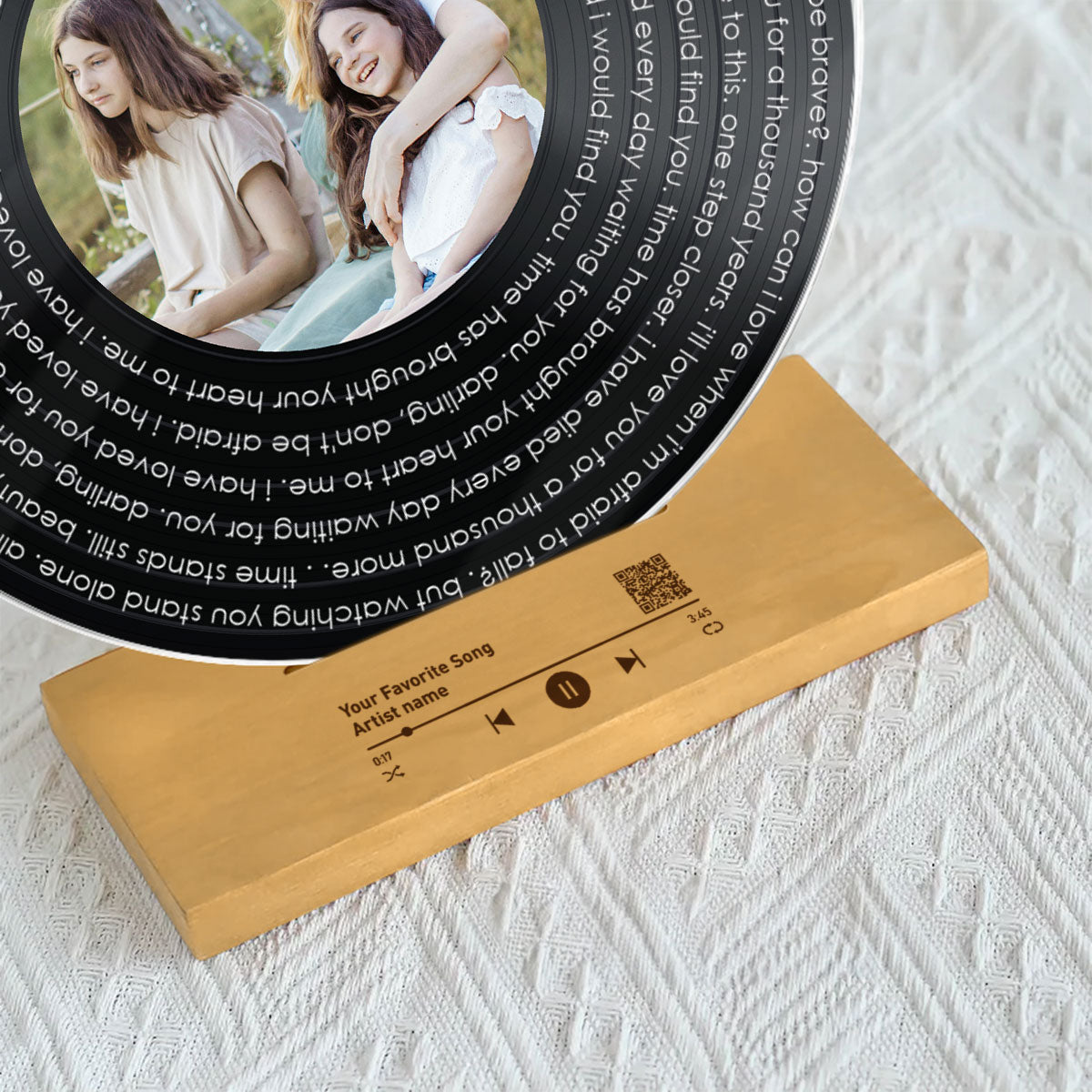 Mother & Daughter Spiral Song Lyrics Personalized Vinyl Record With Photo, Acrylic Song Plaque, Perfect 2025 Gift For Mom, Song Lyrics As Custom Messages