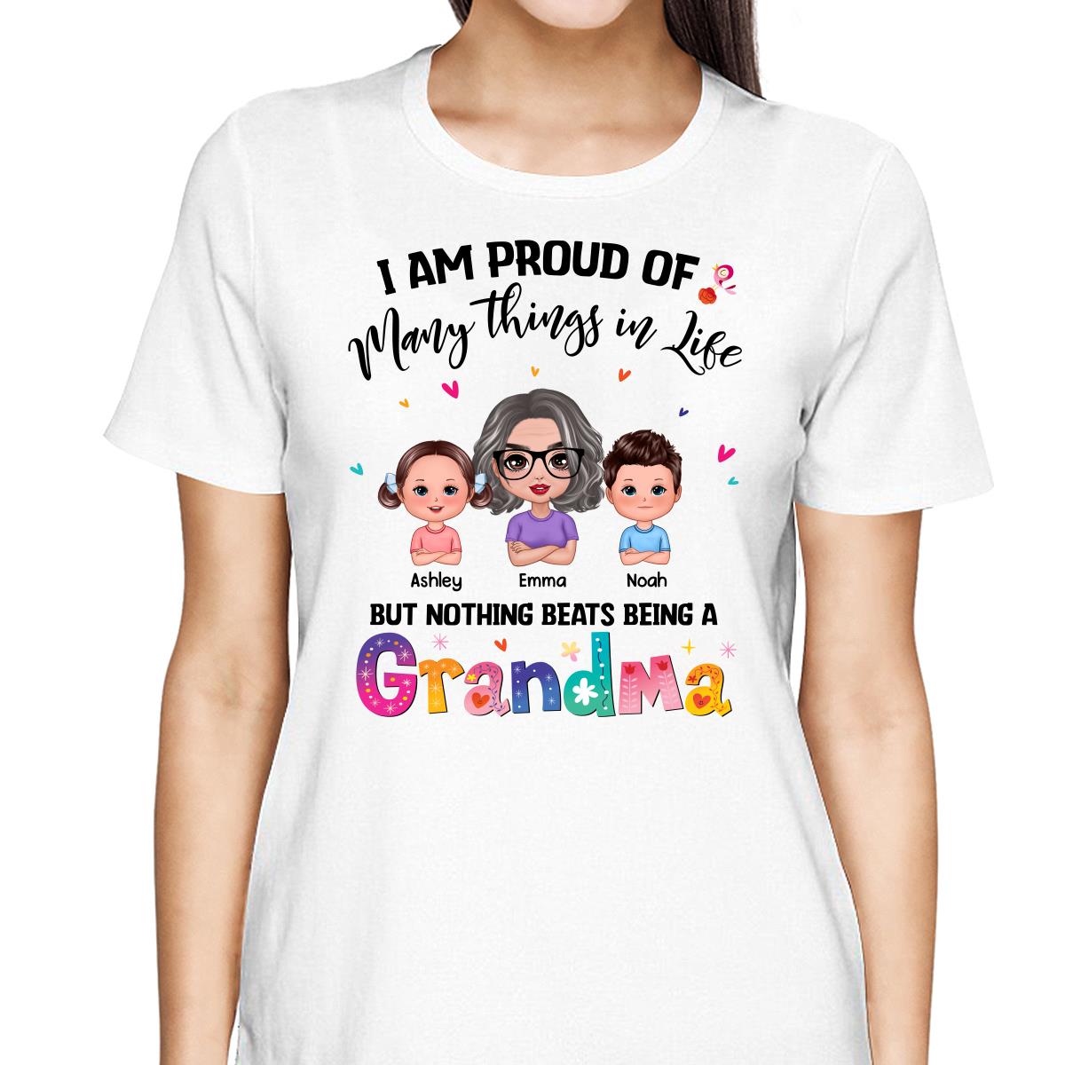Nothing Beats Being A Grandma Doll Woman With Kids Personalized Shirt