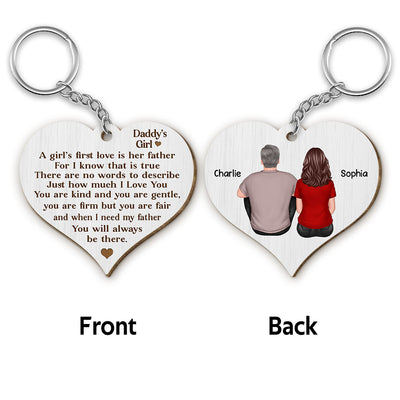 Daddy‘s Girl Personalized Wooden Keychain