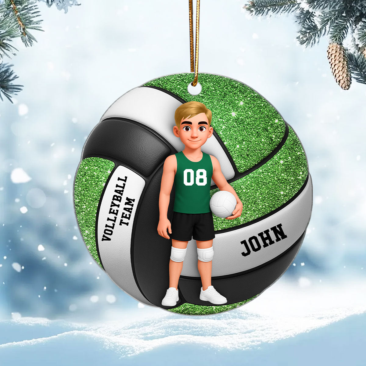 Volleyball Boy 3D Effect - Personalized Acrylic Ornament