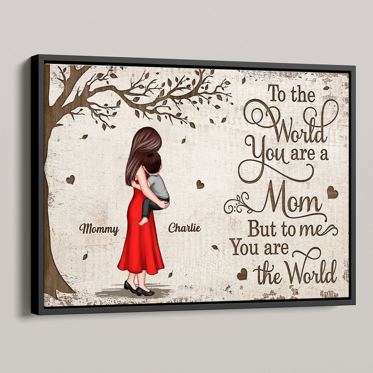Mom Holding Kid Under Tree Personalized Poster, Gift For Mom