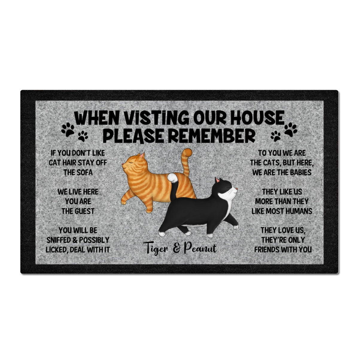 Please Remember When Visiting Cat House, Funny Cat Lover Rug Doormat