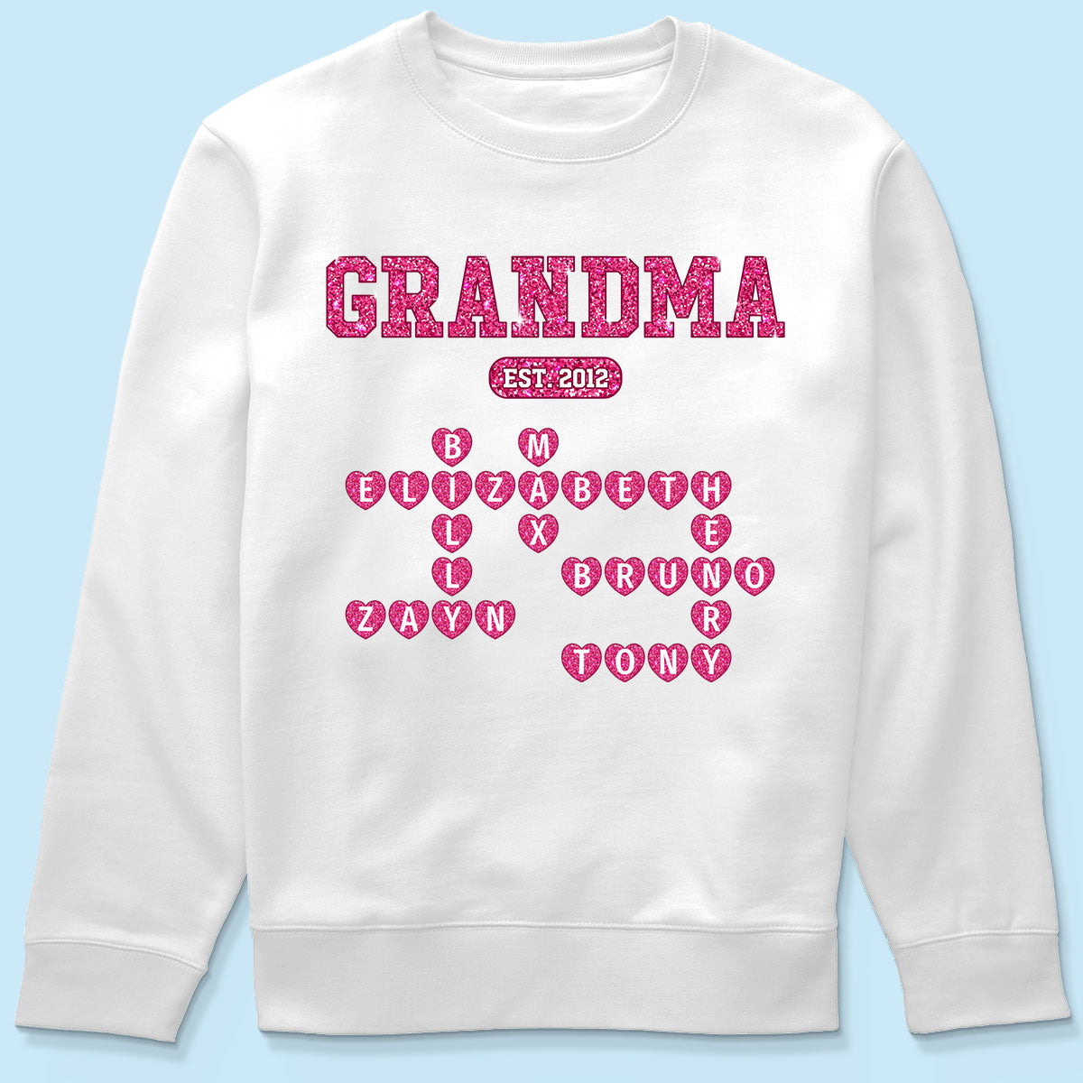 Grandma Est. Crossword Art Puzzle Unique Gift For Grandma Personalized Shirt