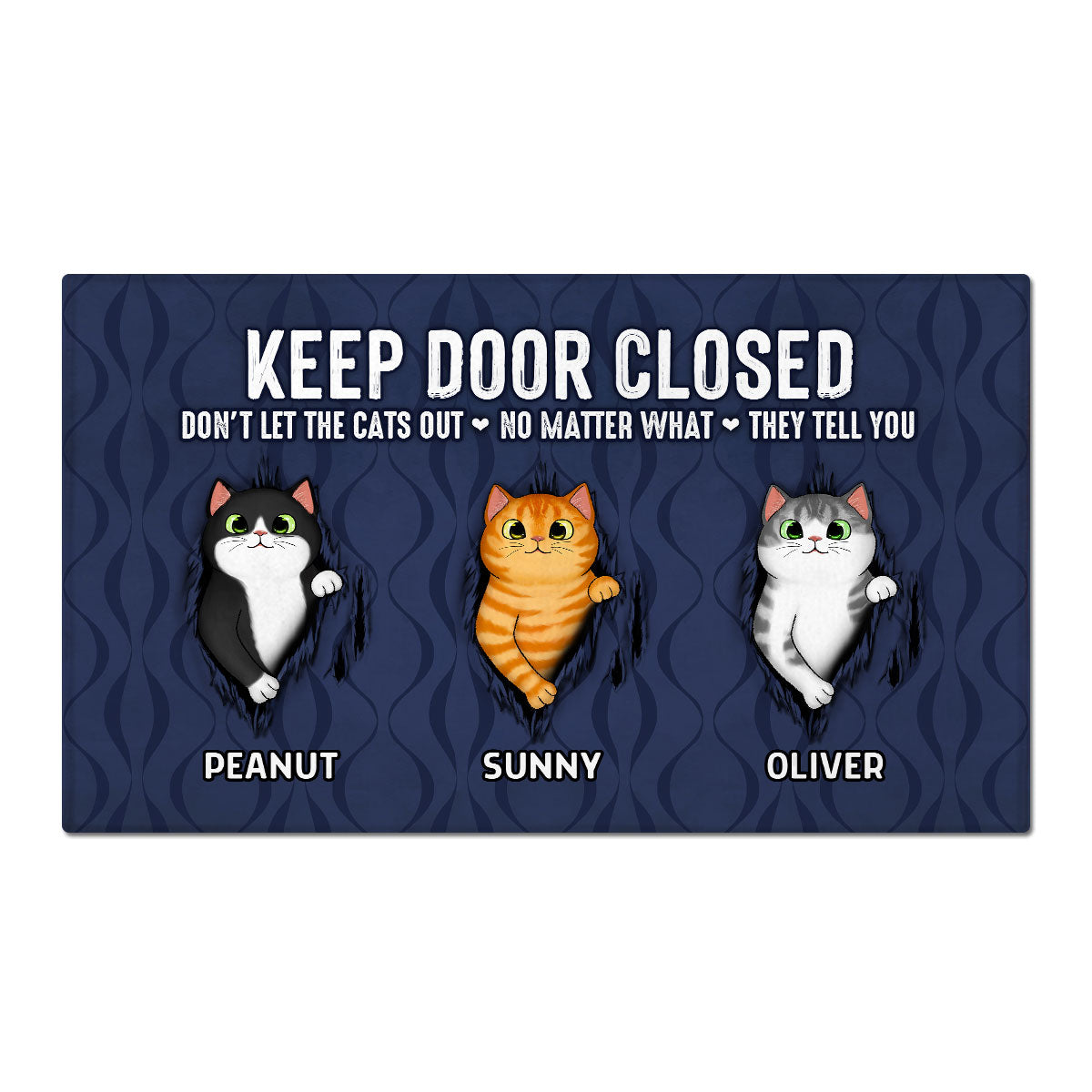 Keep Door Closed Fluffy Cat Tearing Purrfect Home Decor Gift For Cat Lovers Personalized Doormat