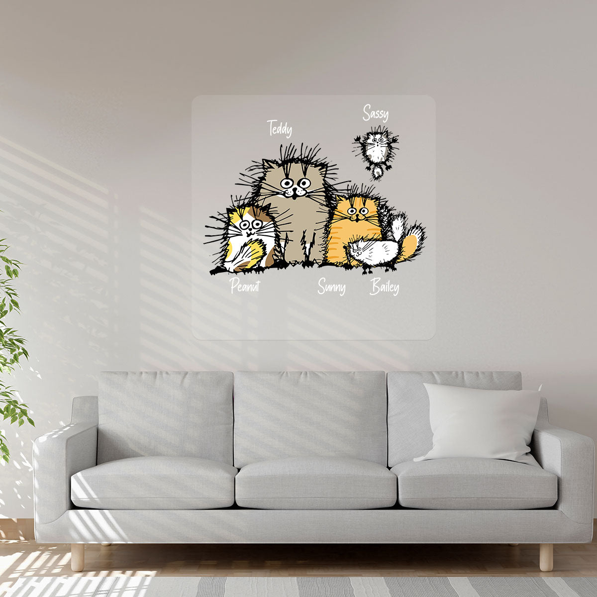 Cute Funny Cats Personalized Decal, Gift For Cat Lovers