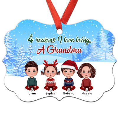 Reasons I Love Being Grandma Doll Kids Personalized Christmas Ornament