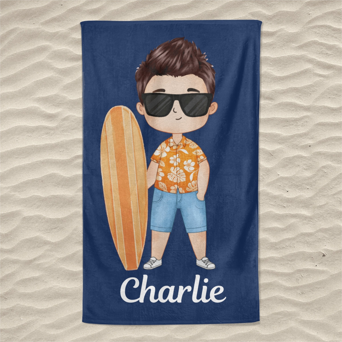 Colorful Background Summer Family Personalized Beach Towel