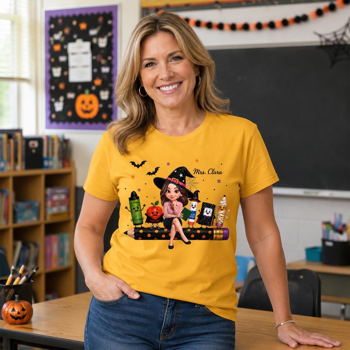 Teacher Life Halloween School Supplies - Personalized Shirt - Halloween Costume For Teachers
