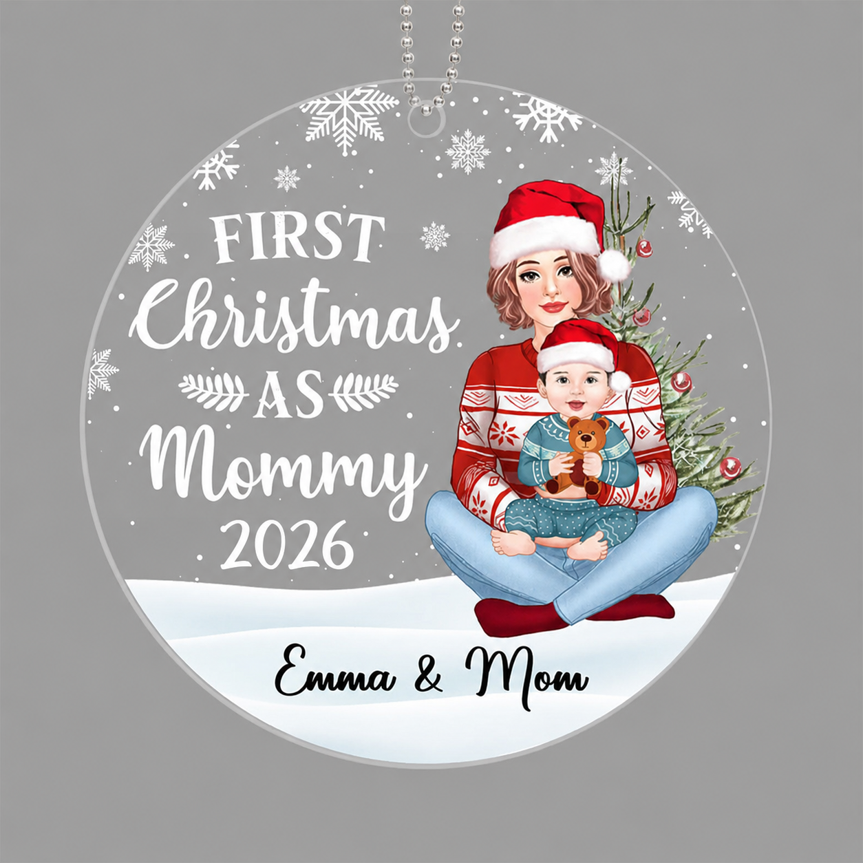 Mom & Baby First Christmas Personalized Acrylic Ornament