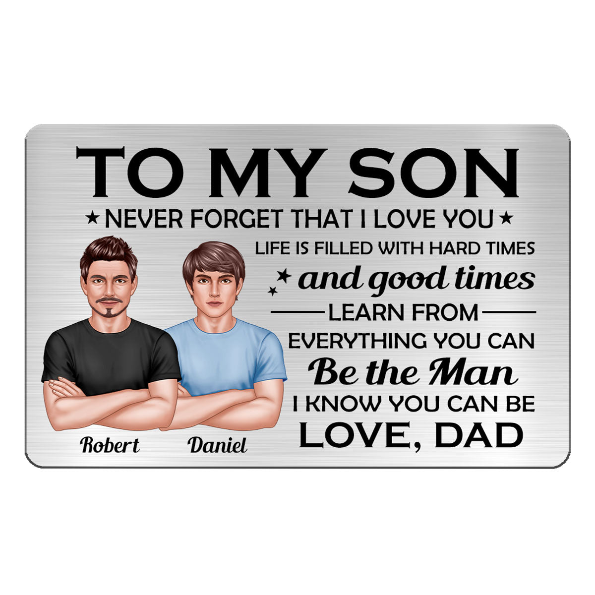 To My Son From Dad Personalized Metal Wallet Card