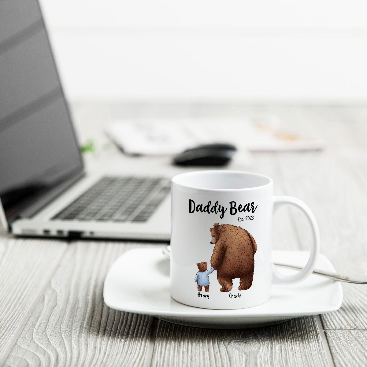 Daddy Bear Papa Bear Father‘s Day Gift For Husband Dad Grandpa Personalized Mug