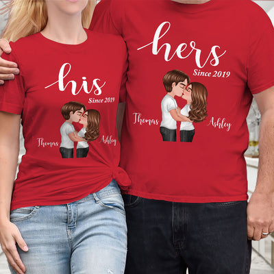Couple His Her Valentine‘s Day Personalized Matching Shirts [Set of 2 Shirts]