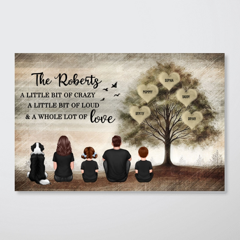 Family Sitting Back view Whole Lot Of Love Personalized Poster, Gift for Husband, Wife, Dad, Mom