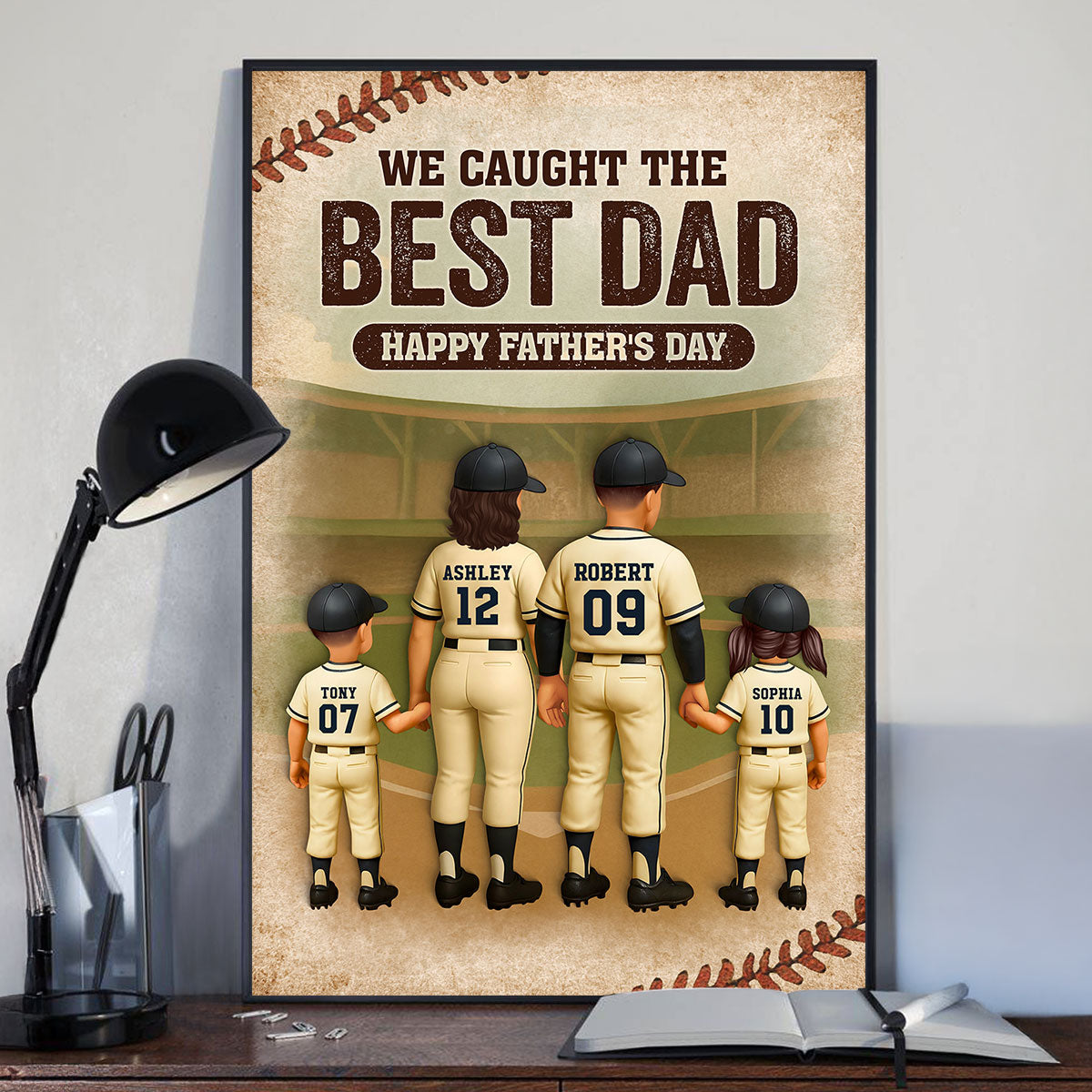 We Caught the Best Dad Baseball Personalized Poster, Meaningful Father's Day Gift for Dad, Gift for Husband