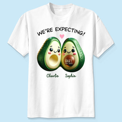 Avocado Couple Expecting Parents Pregnancy Announcement Keepsake Personalized Shirt