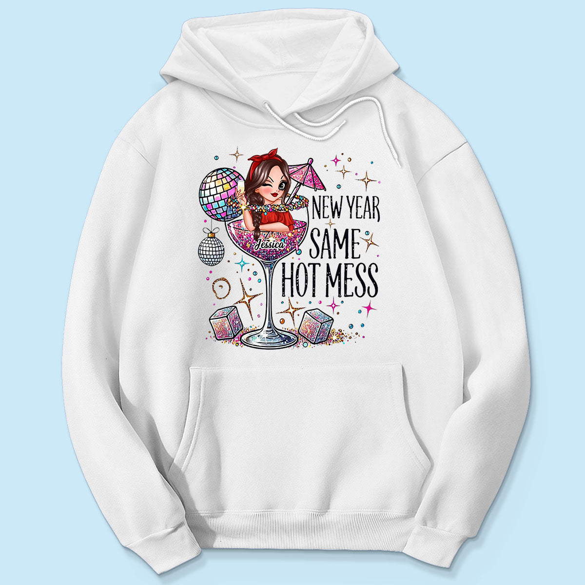 New Year Same Hot Mess, Alcohol New Year Party Adult Humor Personalized Shirt, New Year Gift for yourself