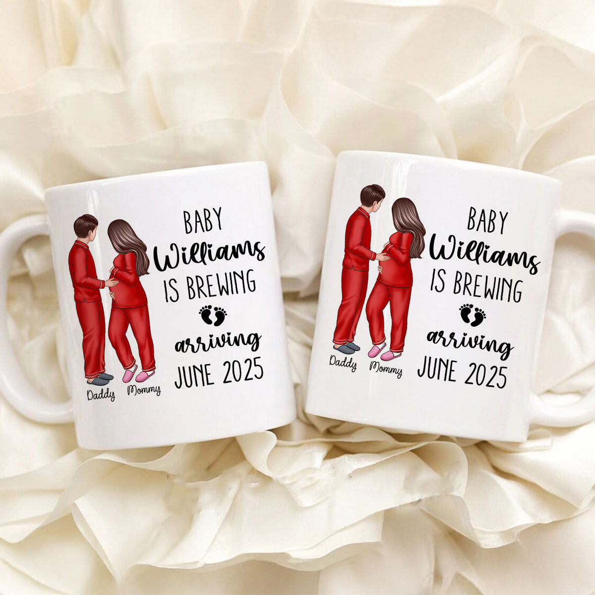 Baby Is Brewing Pregnancy Couple Personalized Mug Expecting Mom Gift, Expecting Parents Gift,  Gift