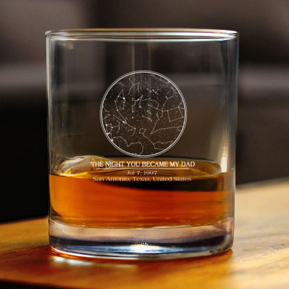 Custom Star Map by Date, The Day You Became My Dad Personalized Wine Glass, Father's Day Gift for Dad, Gift for Husband