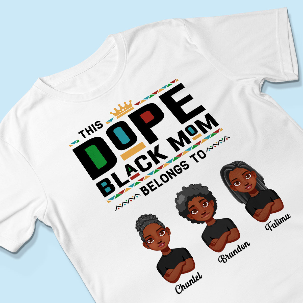 This Dope Black Mom Dad Belongs To Cute Vector Kids Personalized Shirt