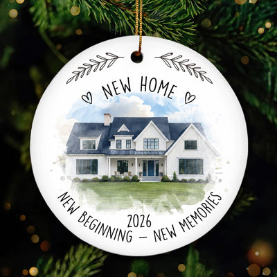 New Home New House New Beginning Photo Inserted Housewarming Gift Personalized Ceramic Ornament
