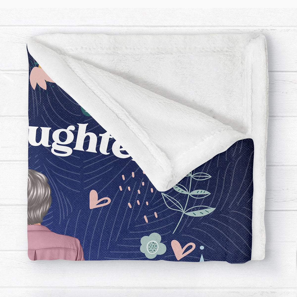 To My Daughter From Mom Happy Mother's Day Floral Personalized Fleece Blanket, Gift For Daughter
