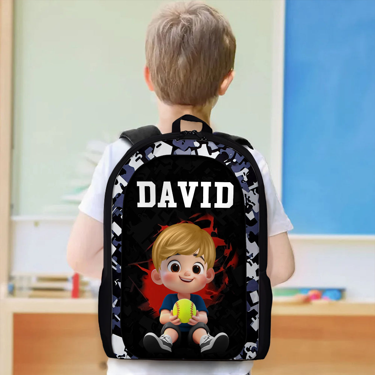 Sports Backpack for School Boy Girl, Custom Back to School Kids Backpack