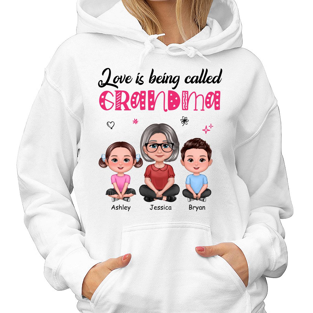 Pretty Doll Grandma Grandkids Love Is Being Called Mom Grandma Personalized Shirt