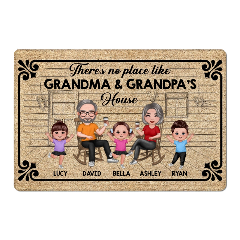 Front Porch There‘s No Place Like Grandma Grandpa House Personalized D ...