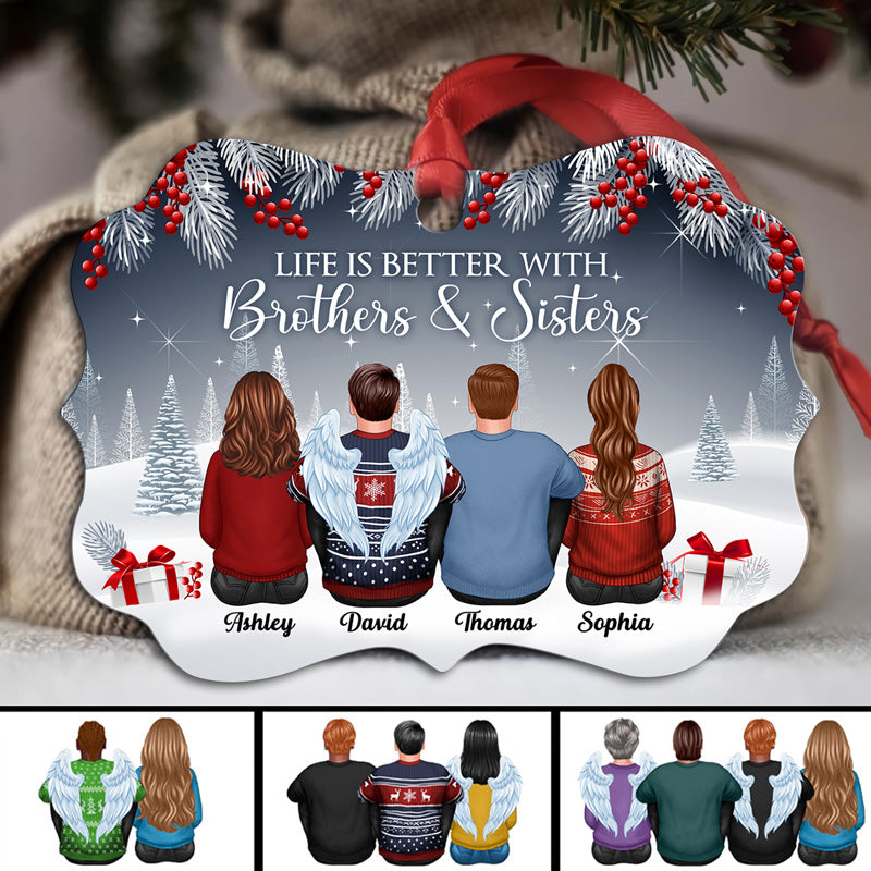 Life Is Better With Brothers Sisters Berry Tree Personalized Christmas Ornament