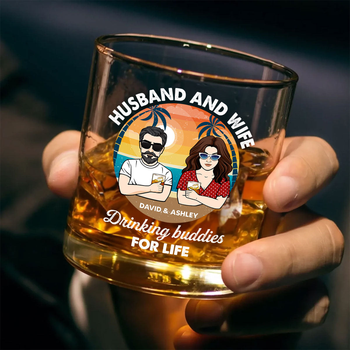 Husband And Wife Drinking Buddies for Life Personalized Wine Glass, Gift for him, Gift for her