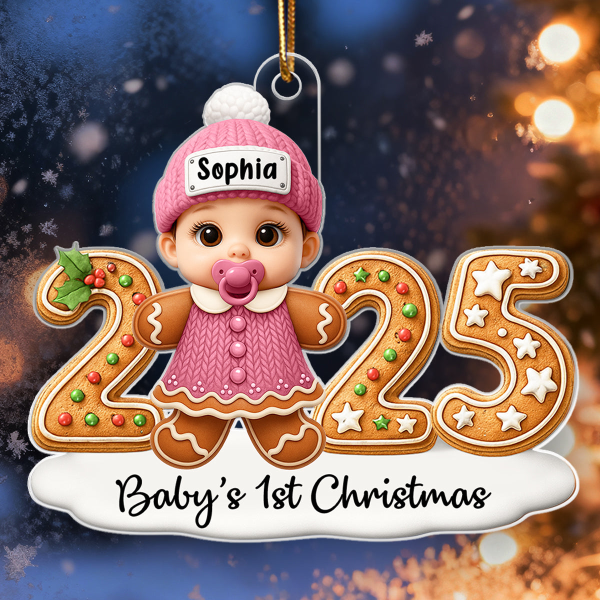 Baby's 1st Christmas 2025 - Personalized Acrylic Ornament - Unique Christmas Gift For New Parent, Newborn Keepsake