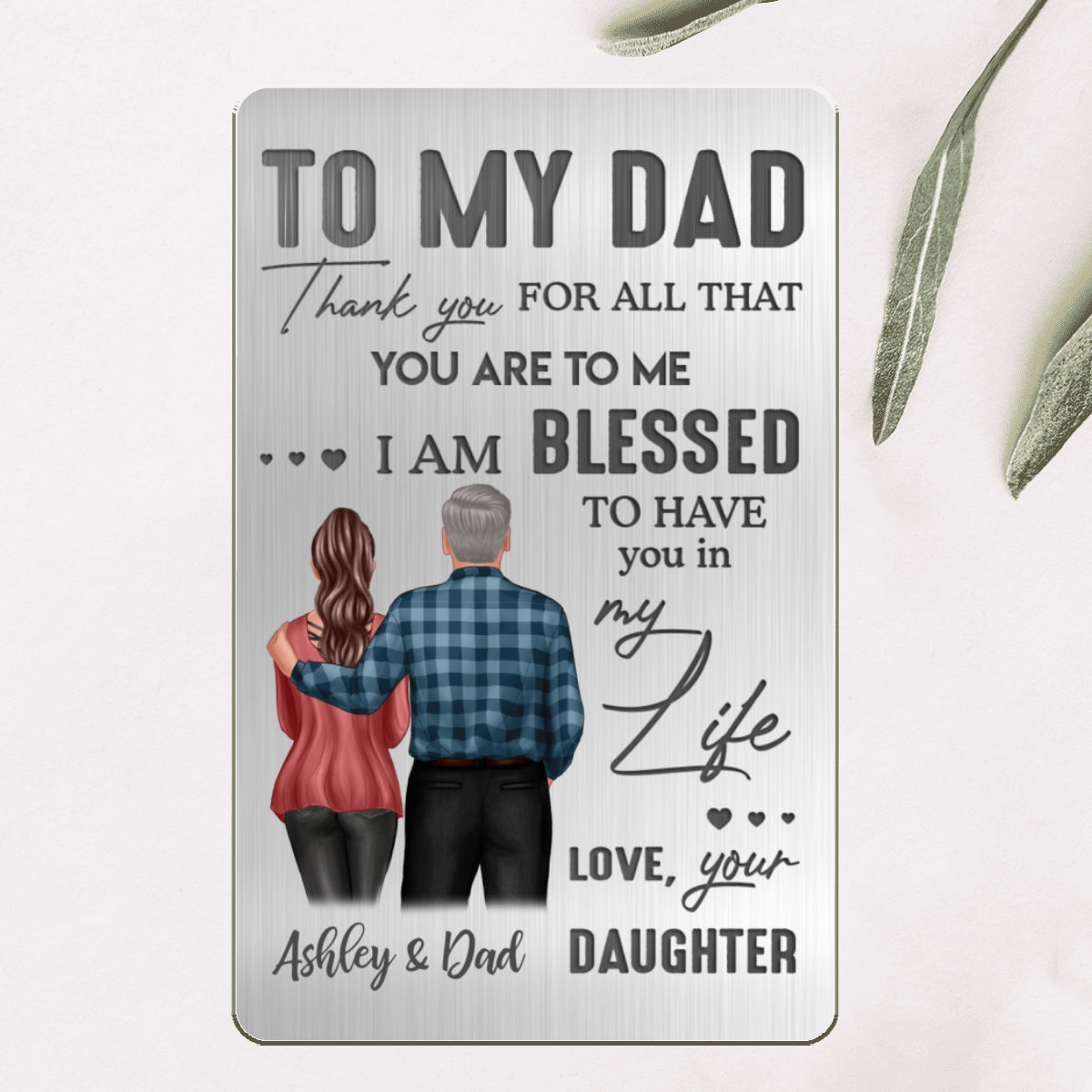 To My Dad From Daughter Son Personalized Metal Wallet Card