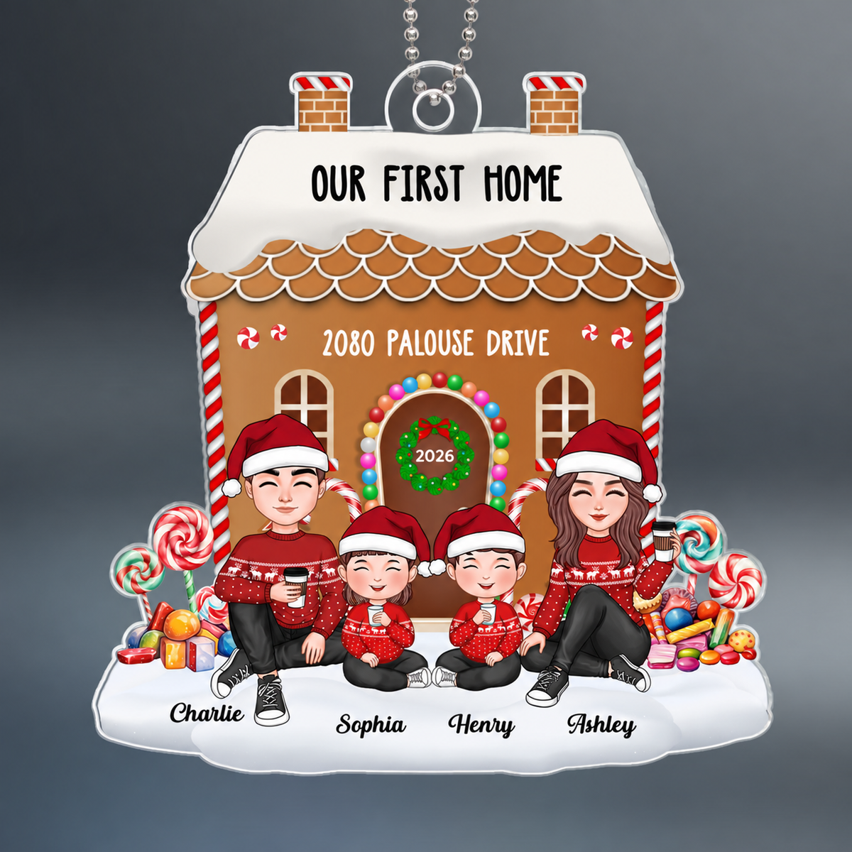 Gingerbread House New Home Family Couple Keepsake Housewarming Gift Personalized Acrylic Ornament