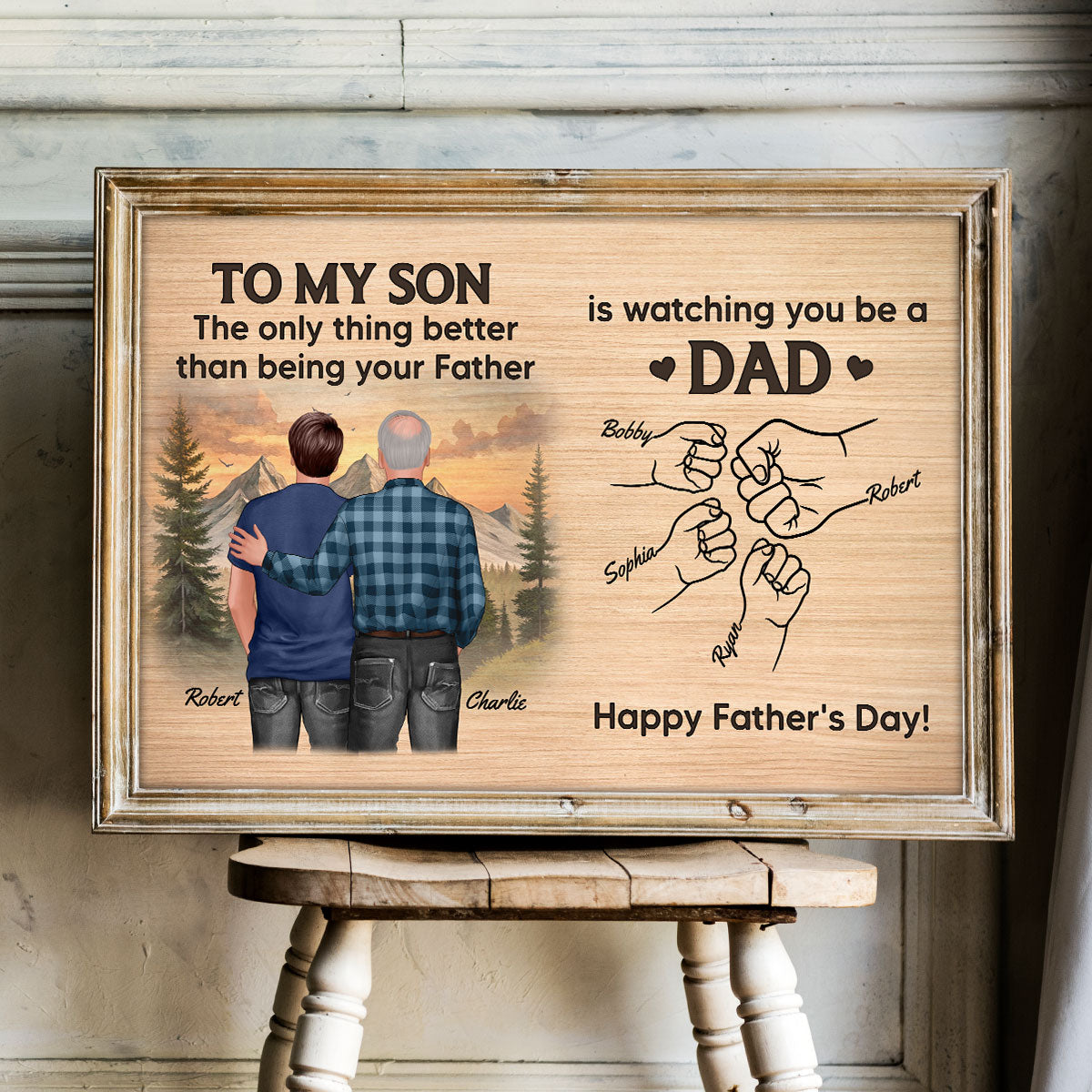 From Dad To Son Watching You Be A Dad Personalized Poster, Gift For Son