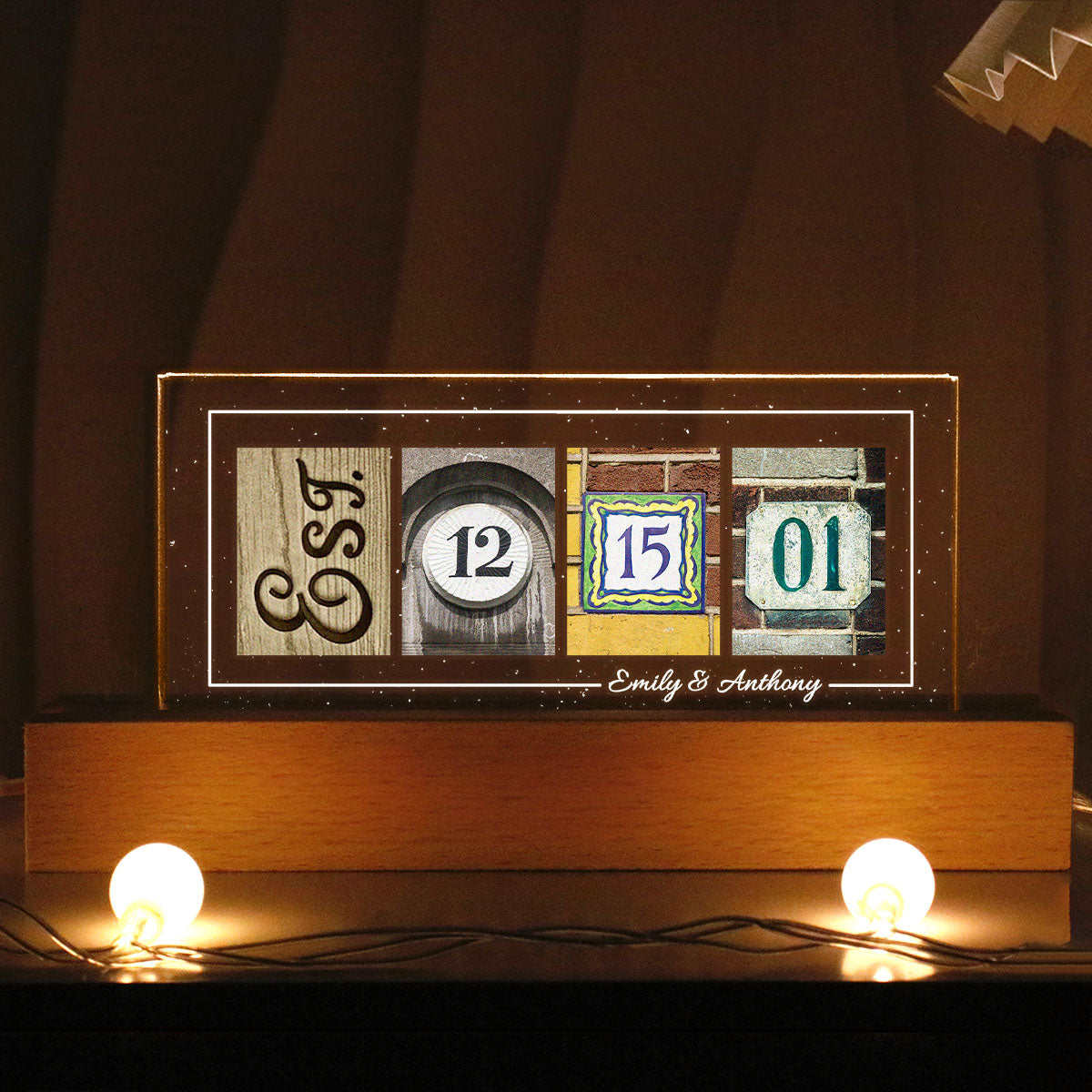 Wedding Date, Engagement Dad, Anniversary Date Personalized Acrylic Block LED Night Light, Gift for the Couple, Wedding Gift Sign, Anniversary Gift, Valentines Gift, Gift for Him, for Her