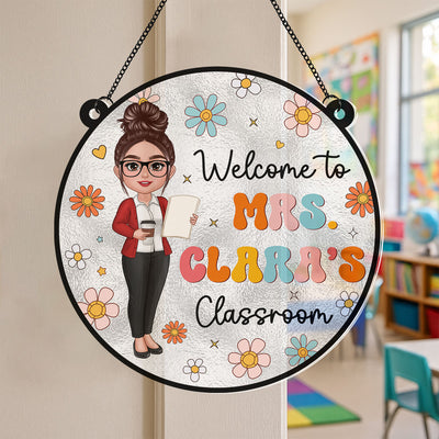Teacher Flowers Welcome To Classroom Personalized Acrylic Suncatcher