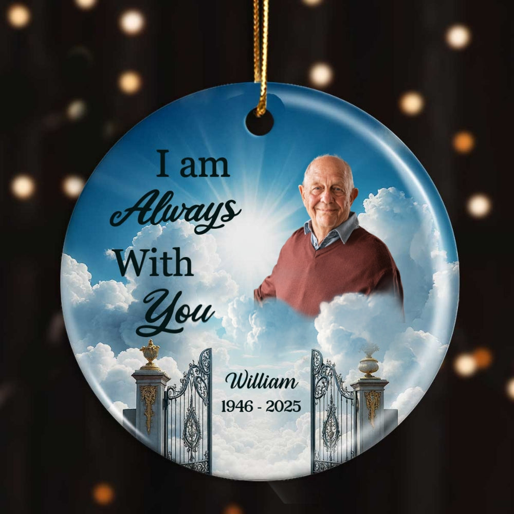 Golden Gate to Heaven Memorial Personalized Ceramic Ornament, Sympathy Remembrance Keepsake
