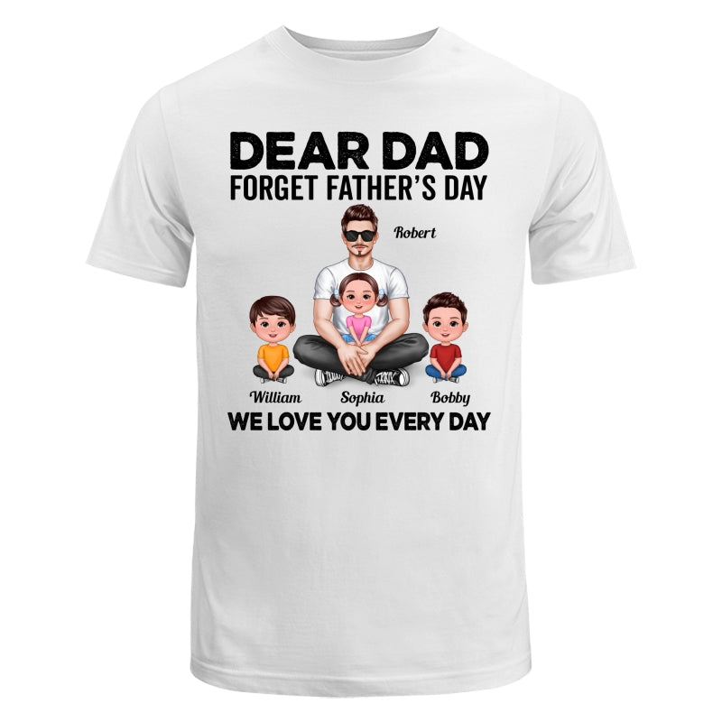 Dad Sitting With Cute Kids Father‘s Day Gift Personalized Shirt
