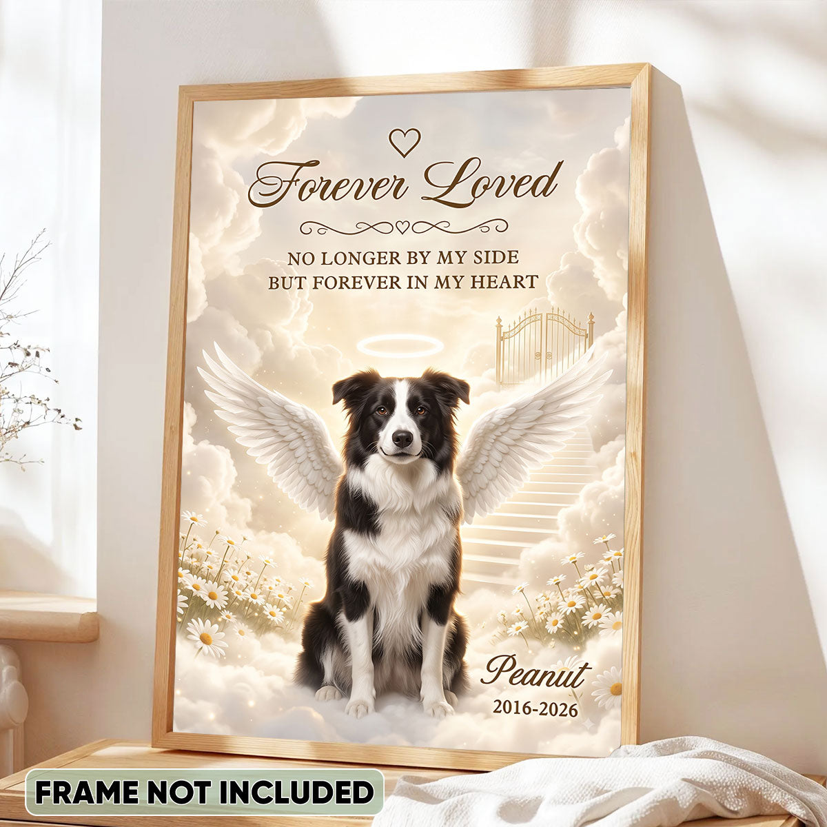 Forever Loved Dog Cat Angel Memorial - Personalized Poster - Memorial Gift, Gift For Pet Lovers