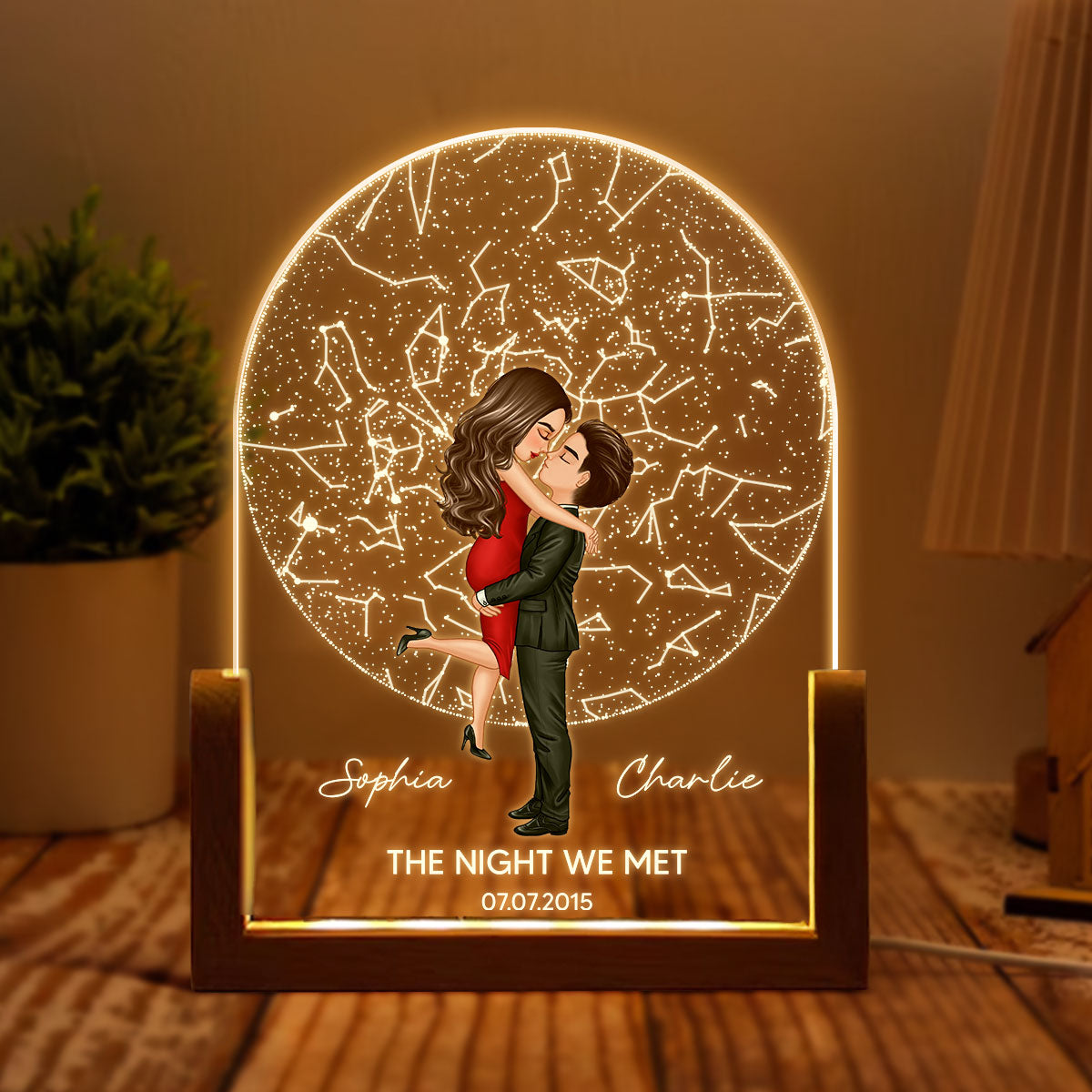 Custom Star Map by Date, Personalized Constellation Map, Star Map LED Night Light, Gifts for Couples, Engagement Gifts, Anniversary Gift for Her