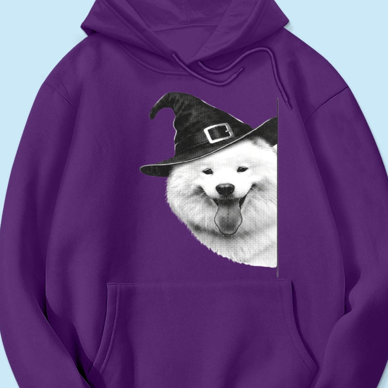 Peeking Halloween Cats Dogs Upload Photo - Personalized Shirt - Gift For Cat Mom, Dog Mom