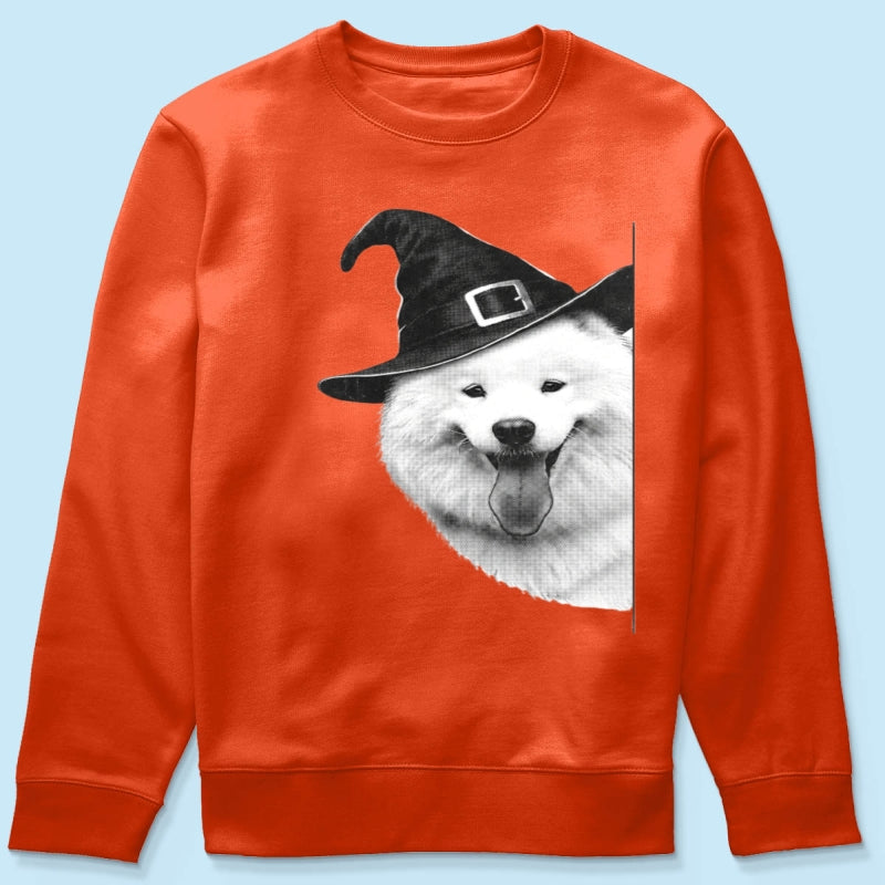 Peeking Halloween Cats Dogs Upload Photo - Personalized Shirt - Gift For Cat Mom, Dog Mom