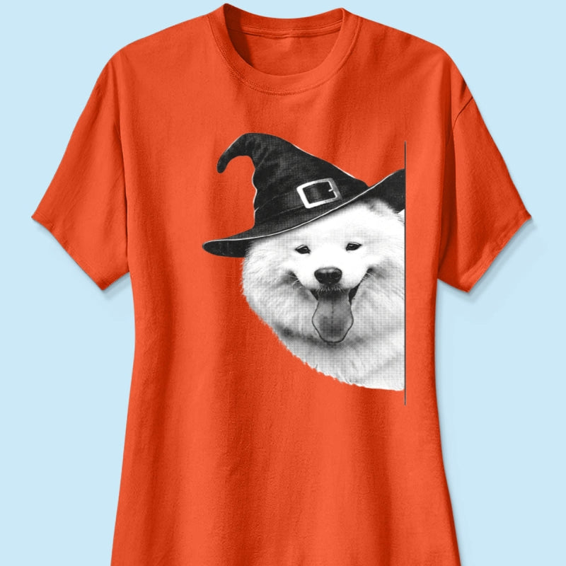 Peeking Halloween Cats Dogs Upload Photo - Personalized Shirt - Gift For Cat Mom, Dog Mom