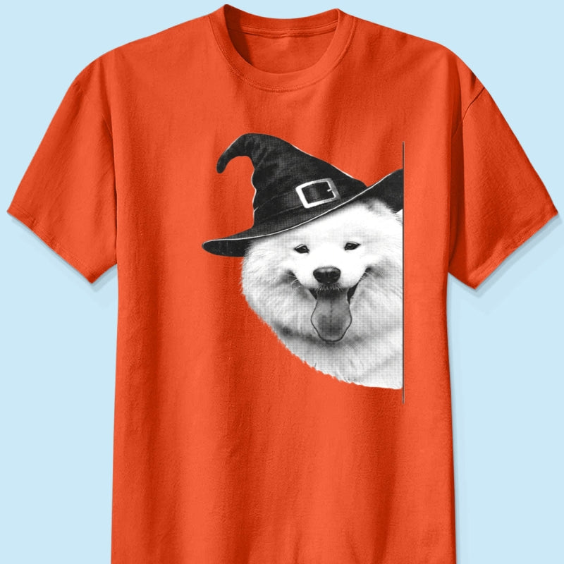 Peeking Halloween Cats Dogs Upload Photo - Personalized Shirt - Gift For Cat Mom, Dog Mom