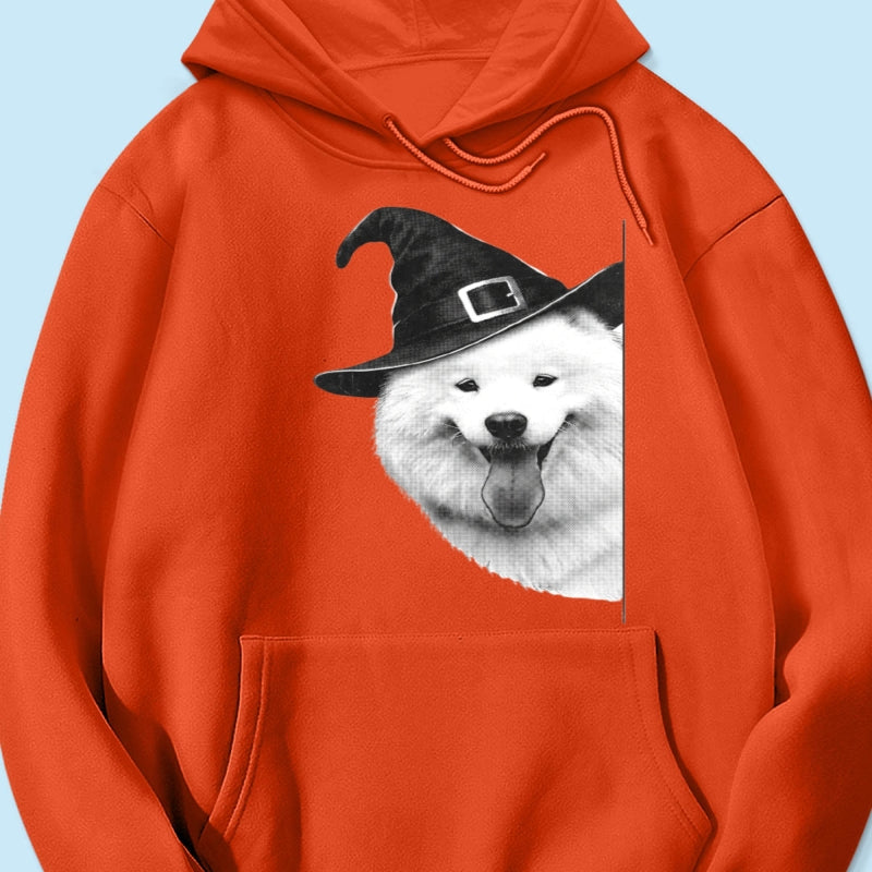 Peeking Halloween Cats Dogs Upload Photo - Personalized Shirt - Gift For Cat Mom, Dog Mom