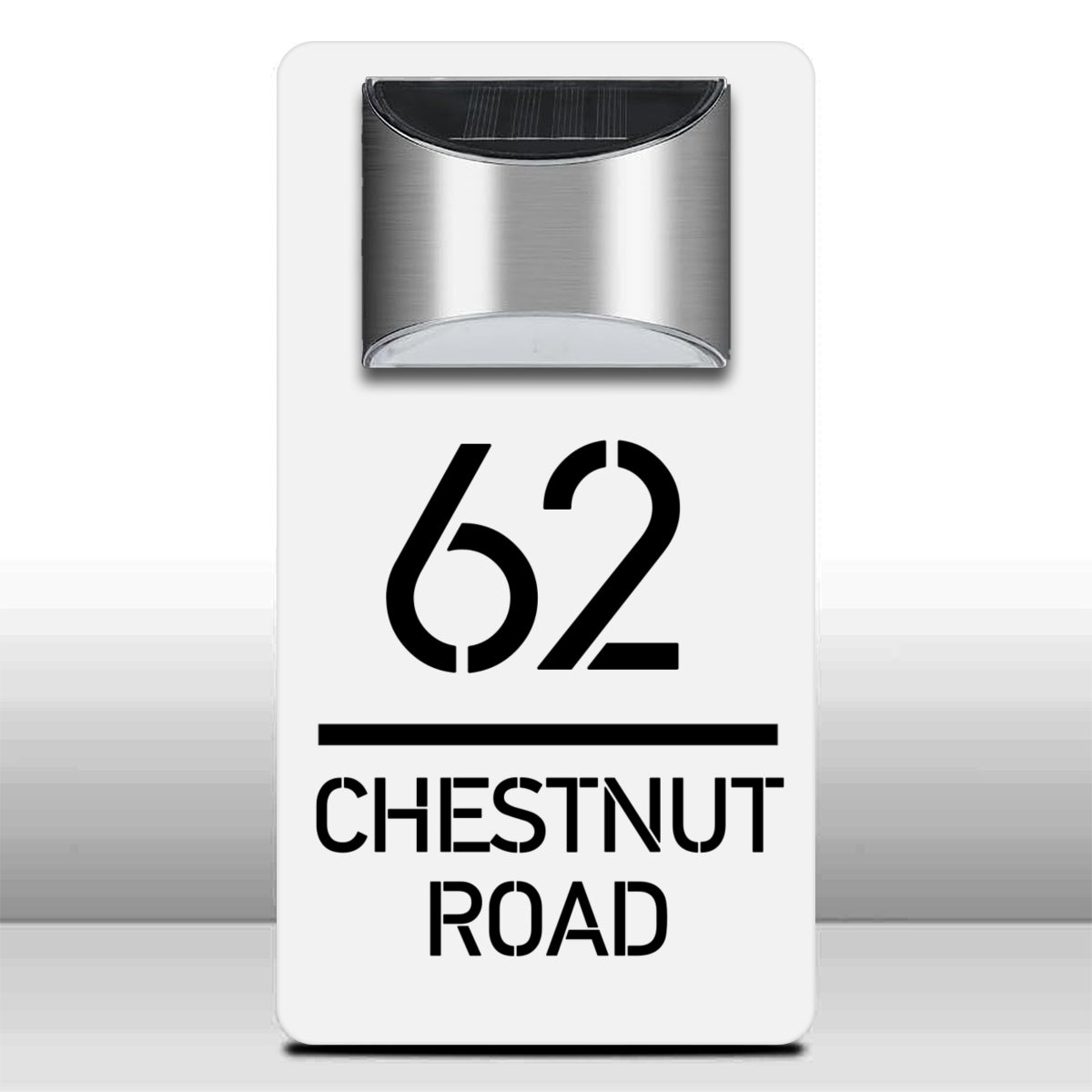 Modern Personalized House Number Address Sign With Waterproof Solar Powered LED Light