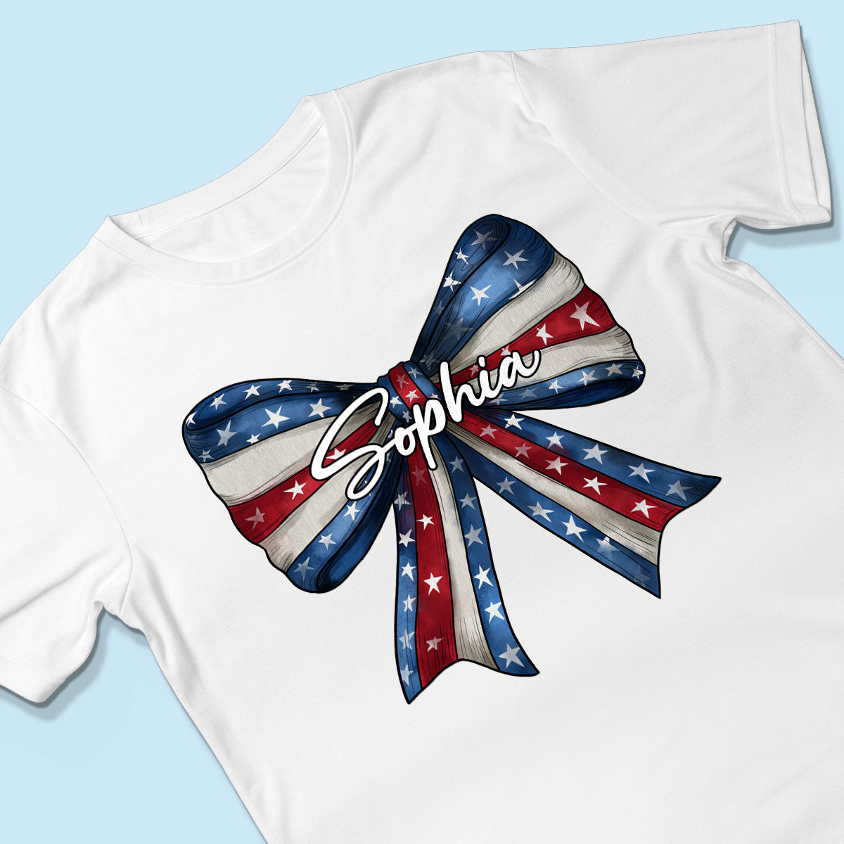 Coquette American Girl Bow 4th Of July Independence Day Personalized Shirt